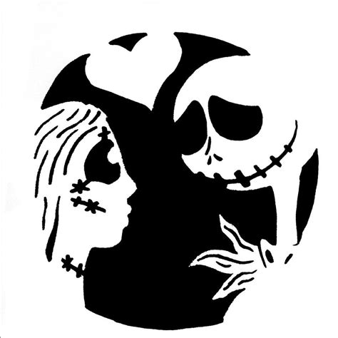 Printable Jack And Sally Pumpkin Stencil
